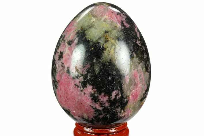 Polished Rhodonite Egg - Madagascar #124111